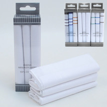 12 Pcs Handkerchiefs White Cotton Men Hanky Pocket Square Hankie Lot Set Vintage - £31.96 GBP