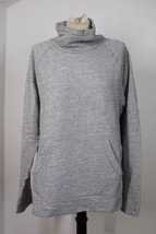 James Perse 3 L Gray Heavy French Terry Mock Neck Kangaroo Pocket Sweatshirt - £30.44 GBP