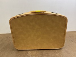 Vintage Yellow Hard Shell Suitcase Storage Tote Travel Decor Store Display 70s - $34.99