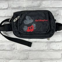 Walt Disney World Parks Mickey Mouse Embroidered Fanny Pack Bag Black - $25.30
