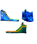 3 x Inflatable Water Slide 15 Ft Party Bundle Bulk W/ Blowers Bounce Hou... - $5,349.49 CAD