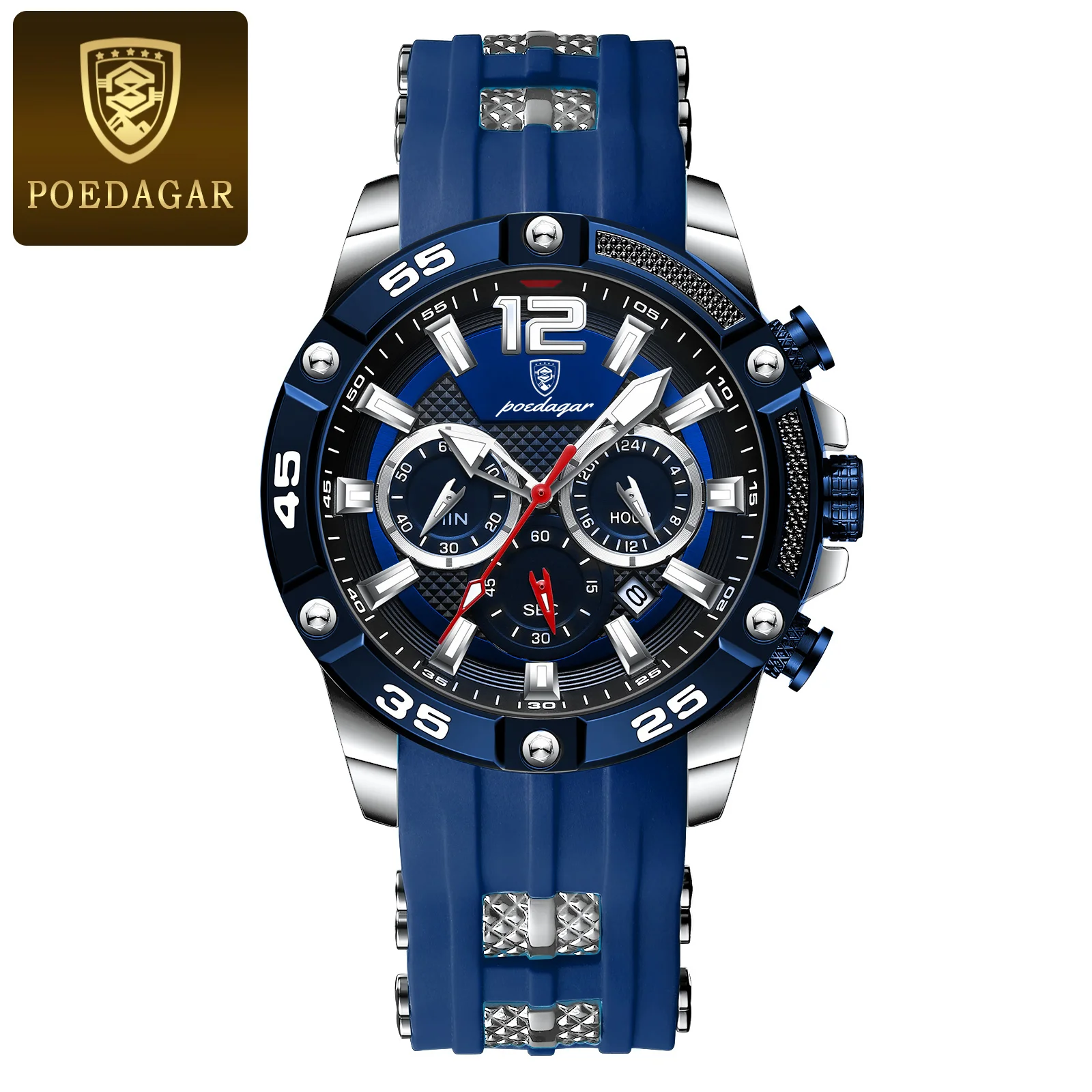 Luxury Man Wristwatch Sports Chronograph Silicone Strap Men Watches Waterproof L - £44.85 GBP