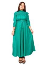 Green  party wear Rayon cotton western dress for girls and women - $40.00