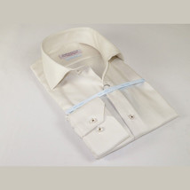 Mens 100% Italian Cotton Shirt High Quality Non Iron SORRENTO Turkey 4452 Stone image 3