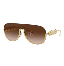 VERSACE Gold Crystal Coin Medusa Brown Pilot Visor Metal Sunglasses VE2215 2215 - £153.17 GBP