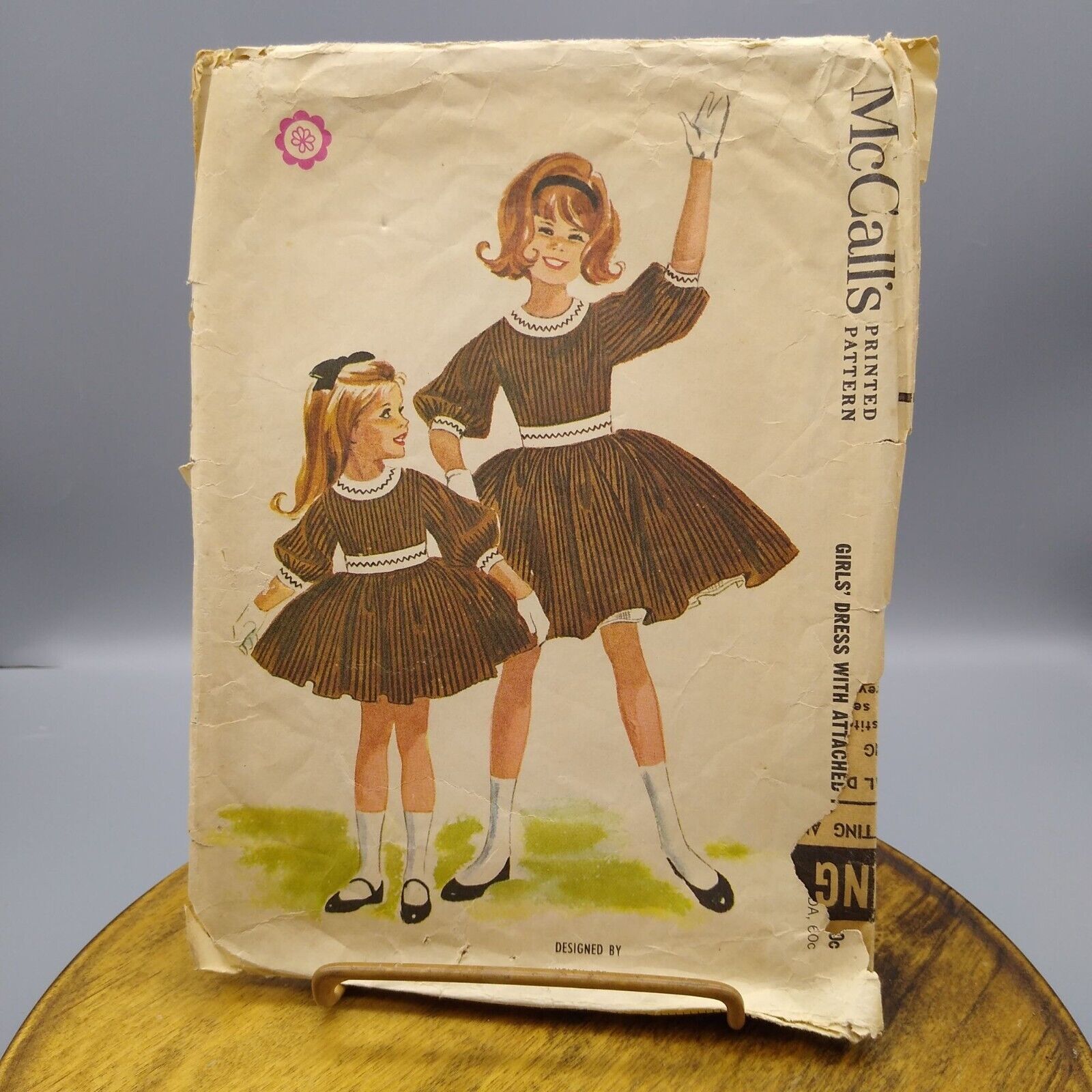 Vintage Sewing PATTERN McCalls 6496, Child Girl Dress with Attached Petticoat - $23.22