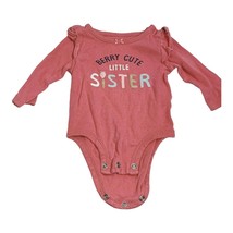 Carter&#39;s Pink Baby Girl Berry Cute Little Sister Bodysuit One-piece 3mos - £3.08 GBP