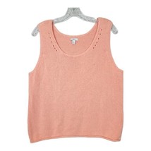 J JILL Sweater Women&#39;s Size L Peach Open Knit Tank top  - £15.53 GBP