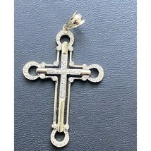 14K WHITE GOLD AND DIAMOND CROSS PENDANT SKY - $643.50