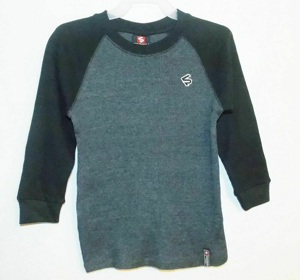 Southpole Boys Long Sleeve Thermal Shirt Black Gray Size Medium 5 NWT - $12.64