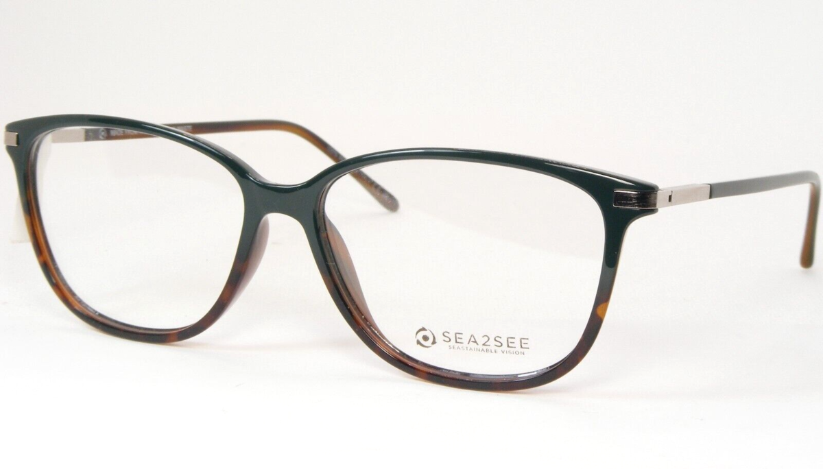 SEA2SEE ELBA 63 Havana Verde Gradiente Unico Occhiali Telaio 57-14-140mm... - $170.83