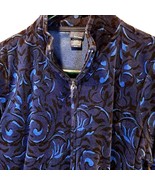 Basic Editions Women&#39;s Velour Jacket Blue Full Zip Pockets Mock Neck M New - $290.88 MXN