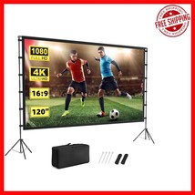 Portable 120-Inch Outdoor Projector Screen with Tripod Stand - Perfect f... - $83.15