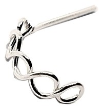 Nose Ring Crawler Half Ring Infinity Twist Knot 22g (0.6mm) Silver 10mm Post Uk - £4.95 GBP