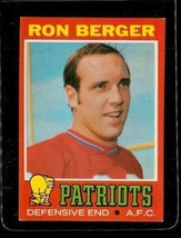 Vintage 1971 Topps Tcg Football Trading Card #107 Ron Berger Patriots - £7.86 GBP