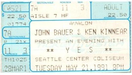 Yes Ticket Stub Peut 21 1991 Seattle Washington - $41.52