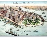 Birds Eye View Lower Manhattan New York City NY UNP Unused DB Postcard P27 - $5.89