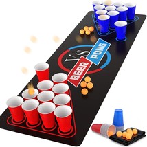 Beer Pong Table Mat, Drinking Games For Adults Party, Adult Games, 8Pcs Beer Pon - £34.35 GBP