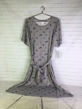 LuLaRoe Womens Plus Size 3XL Marly Dress Long Modest Stretch Paisley Eyelet Gray - £35.45 GBP