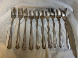 10 American Silver Co. Silverplate Camelot Grille Forks - £24.57 GBP