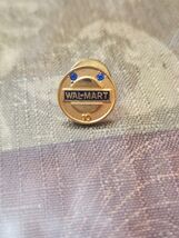 Wal-Mart 10 Year Employee Service Award Lapel Pin 1/20 12K Gold 2 Blue S... - $26.34 CAD