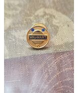 Wal-Mart 10 Year Employee Service Award Lapel Pin 1/20 12K Gold 2 Blue S... - $26.34 CAD