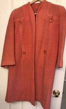 Vintage Hillmoor Coat Coral Orange Lambs Wool w/ Large Lucite Buttons OOAK Rare - $74.25