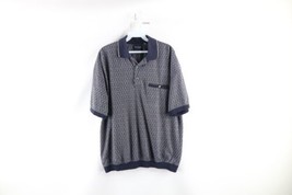 Vintage 90s Streetwear Mens Large Geometric Knit Collared Pullover Polo ... - $59.35