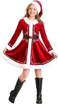 Girls Santa Dress Mrs. Claus Costume Christmas Holiday Cosplay Outfit With Hat - £33.83 GBP