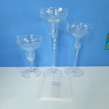 Princess House Long Stemmed Crystal Glass Wine W/Floral Etchings 10&quot; 8&quot; ... - £55.31 GBP