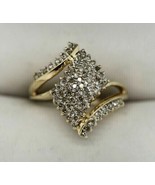 2.20Ct  Round Cut Simulated Diamond Cluster Engagement Ring 14k Yellow G... - £94.67 GBP