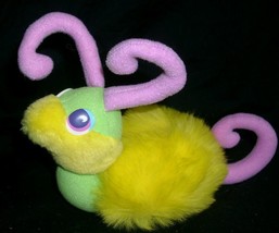 Vintage Mattel 1987 Hooks Stuffed Animal Plush Snail Pink Yellow Rare Htf Green - $46.55