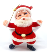 Vintage Santa Ornament Felt 4&quot; Tall Flocked Incomplete - £3.90 GBP