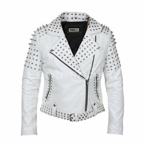 Men&#39;s  hand stitched  Designer Handmade Full Spiked and Studded Rock Leather Jac - £307.85 GBP