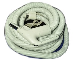 Central Vac Hose Assy 35ft Dual Switching Crushproof Gas Pump Handle Hose-Grey - £173.35 GBP
