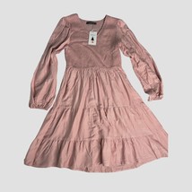 ZESICA Women&#39;s Casual V Neck Long Sleeve Smocked High Waist Ruffle Size M - $24.54 CAD