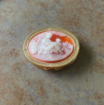 Estee Lauder Gold Tone Cameo &quot;Mother And Child&quot; Youth Dew Solid Perfume ... - $1,195.15 MXN