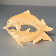Nice Hand Carved Wooden Dolphin Wall Hanging Beach House Deco - $13.86
