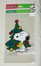 Peanuts Snoopy &amp; Woodstock Looking at Christmas Tree Window Cling - £3.86 GBP