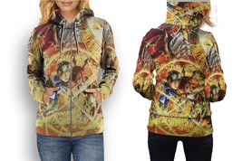 Digimon  Womens Graphic Zipper Hooded Hoodie - £27.36 GBP+
