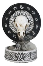 Gothic Raven Skull Triple Moon Astrology Zodiac Backflow Incense Cone Burner - £21.57 GBP