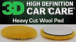 3D 8&quot; YELLOW X-CUT Lambs Wool Pad - Best with 3D ACA 500 or 510 Rubbing ... - £31.95 GBP