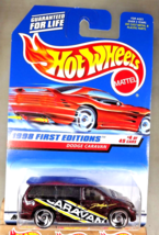 1998 Hot Wheels #633 First Editions 4/45 DODGE CARAVAN Dark Red w/RZR Sp... - $8.25