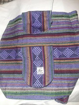 Handmade Woven Mexican Backpack Serape Beach Bag Hippie Bohemian Rasta MULTICOLO - £19.61 GBP