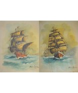 2 Andres Orpinas Original Oil Painting 20x16 Tall Ships canvas nautical ... - £68.12 GBP