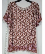 Cato Women’s Floral Pleated Sleeves Blouse Multicolor Size XL - $33.16 CAD