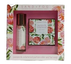 Sand + Fog Jasmine &amp; Cedarwood Parfum Roller and Bar Soap Set  - £19.92 GBP