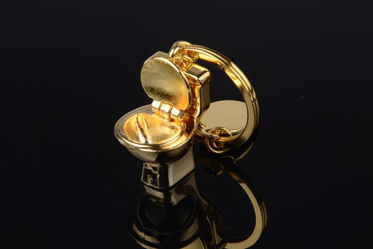 Gold Toilet Key Ring 1pc,gift keychain,Birthday Party Souvenirs Gift Favors - $3.70