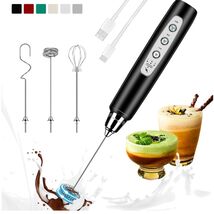 Compact Electric Milk Frother with Detachable Whisks - 3-Speed Whipping,... - $49.45