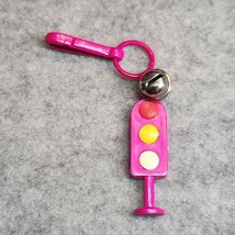 Vintage 1980s Plastic Bell Charm Pink Stoplight Charm For 80s Necklace - $15.00